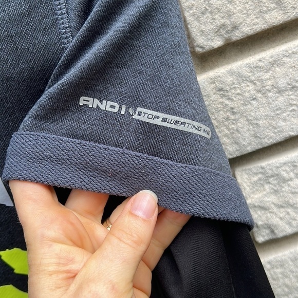 AND1 Short Sleeve Sweatshirt with Thermal Sleeves Sz XL - Picture 7 of 11